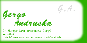 gergo andruska business card